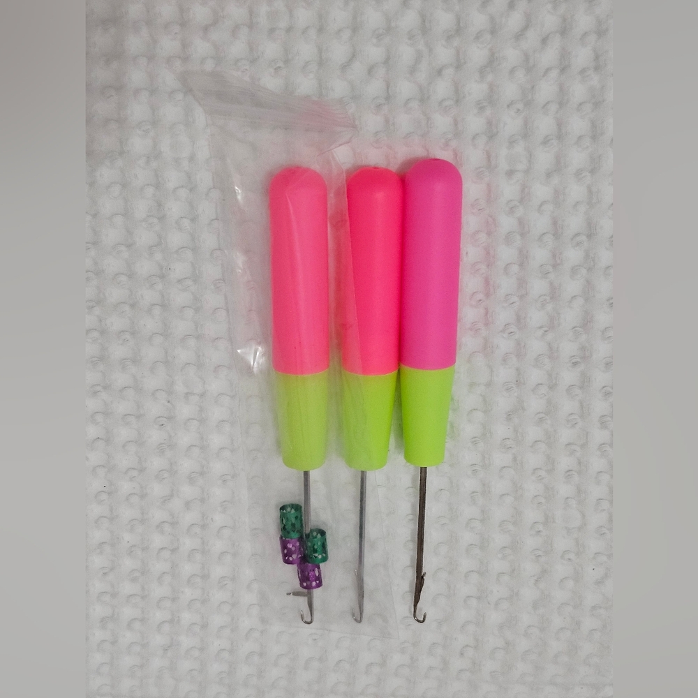 Crochet Hair Hook Set with Beads